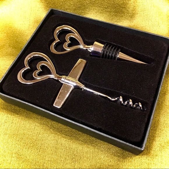 BOTTLE OPENER CORKSCREW & STOPPER BOXED SET CHROME - Picture 2 of 5